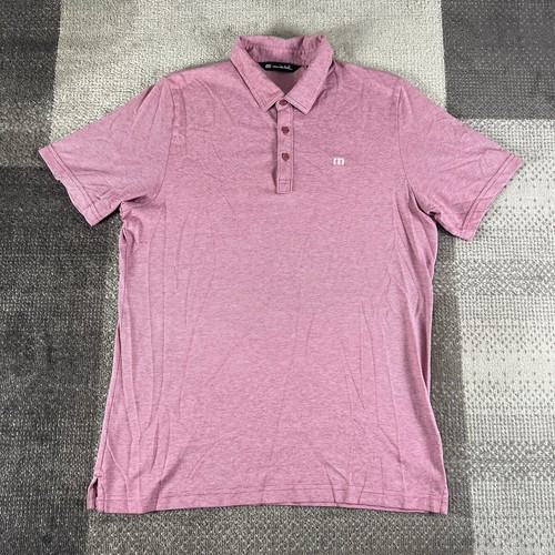 Travis Mathew Pima Blend Performance Polo Shirt Mens Size Large Pink Golfer