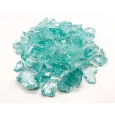 10 Lbs. Large Crystal Teal Fire Glass