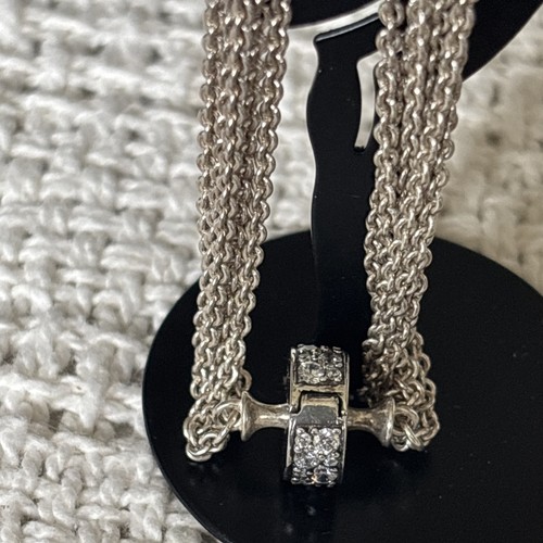 PANDORA Sterling Silver Multi-Strand One Station Clip Bracelet 7 Inch With Clip - Picture 3 of 4