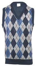 Mens Argyle V Neck Sleeveless Sweater Jumper Tank Top Jersey Golf Casual S-2XL