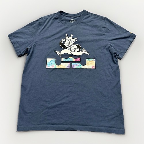 Nike Lebron James X Monopoly T-Shirt Men’s Size Extra Large XL Blue Basketball - Picture 1 of 8