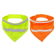 2 Pcs Pet Fluorescent Triangle Towel Dog Bandanas Fashion Safety