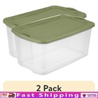 EZ Carry Storage Box Stackable Clear Bin Full Grip Handles Household Organizing