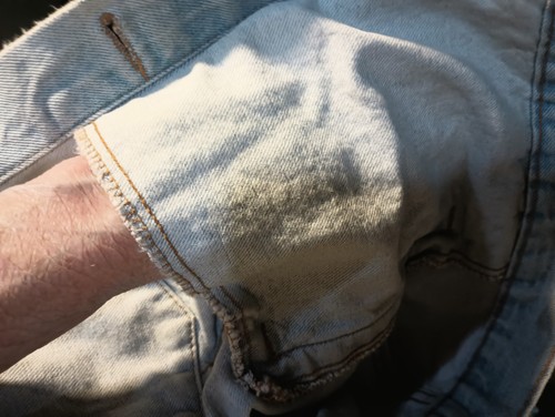 RIDE FOR MDA ABATE INDIANA worn ragged EMBOSSED heavy vintage jean biker jacket - Picture 17 of 20