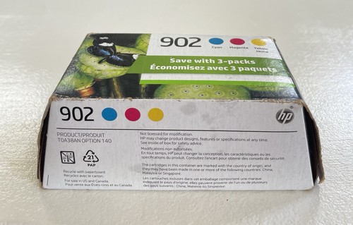 Genuine HP 902 Color Ink Cartridges Cyan Magenta Yellow New Exp 7/2025 - Picture 8 of 8
