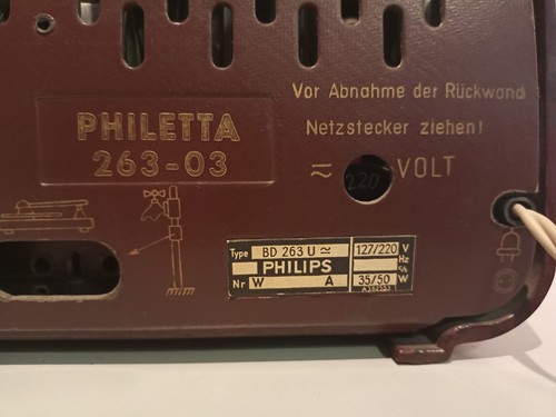 Philips Philetta BD263U Bakelit Röhrenradio - 263-03 - Defekt / Bastler - Bild 6 von 7