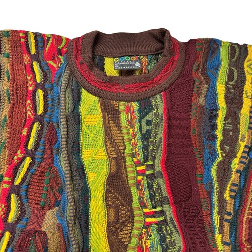 Vintage 💯 % Coogi Australia Strick Baumwolle 3D Pullover Selten Mehrfarbig Biggie XL - Bild 3 von 24