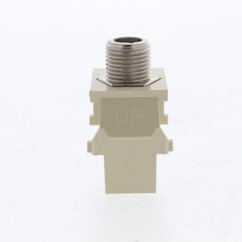 Leviton Ivory Quickport Nickel F-Type Coaxial Cable Connector Jack 40731-BI - Picture 7 of 8