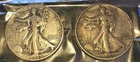 walking liberty half dollar lot Of 2 Silver Coins 1945 D  1943 P