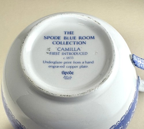 Oversize jumbo SPODE 'Blue Room' CAMILLA large breakfast CUP & SAUCER -Unused - Picture 9 of 11