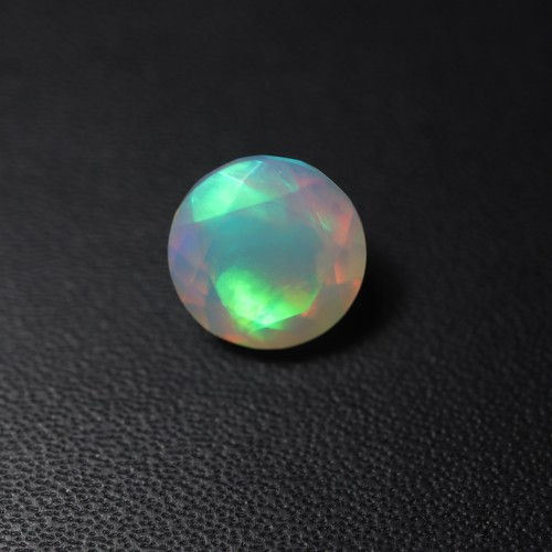 9 MM 2.2 Cts Natural AAA Green Red Fire Ethiopian Opal Faceted Round Gemstone - Picture 7 of 9