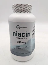Micro Ingredients Niacin 500mg  B3 Vitamin Supplement - 400 Capsules