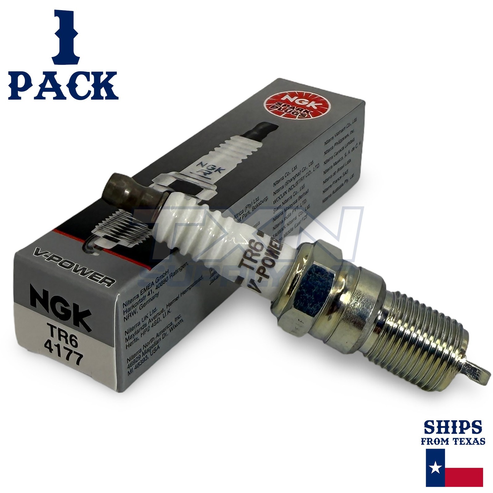 1 Pack NGK V-Power 4177 Spark Plugs TR6