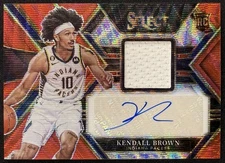 2022-23 Panini Select #RJA-KBW Kendall Brown Red Wave Rookie Jersey Auto RPA