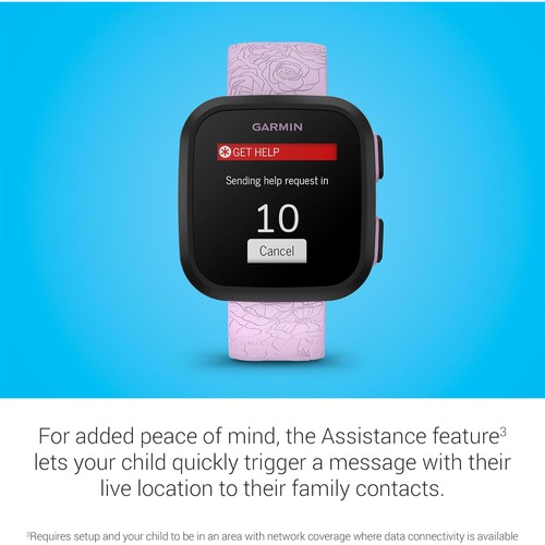 Garmin Bounce Kid Smartwatch, Lilac Floral +Converter Adapter + 2Yr Warranty Kit - Photo 8 sur 11