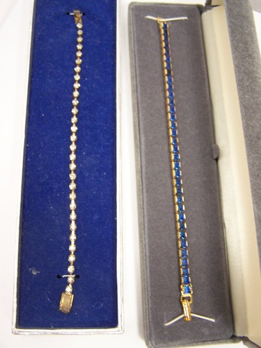 Lotto 2 bracciali moda strass entrambi lunghi 7" in scatole - Foto 3 di 5