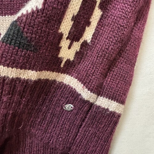 American Eagle Aztec Wool Blend Sweater Southwestern Plum Taupe Gray Size XL - Picture 4 of 7