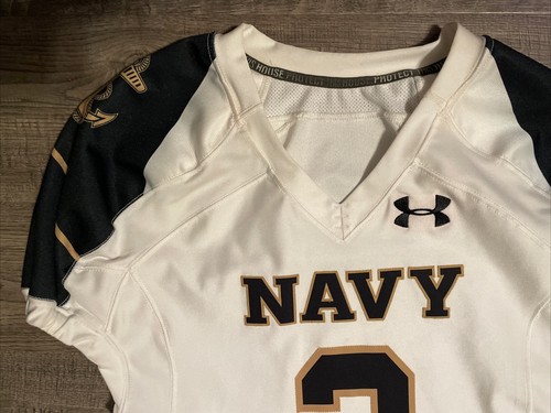 Authentic Game Worn 2014 Navy Midshipmen Summer White vs Ohio State Jersey RARE - Picture 3 of 8