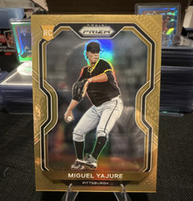 Panini 2021 Prizm Miguel Yajure RC Tier II Neon Gold Prizm /100 #165