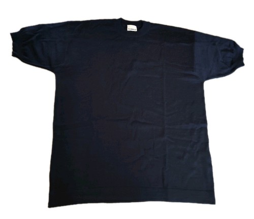 Vintage Wool Men Short Sleeve Sweater Black Size L Sample VHTF Made In Australia