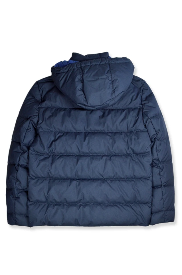 Brooks Brothers Navy Blue 80/20 Down Hooded Puffer Parka Jacket Large L BB-2432 - Image 3 of 3