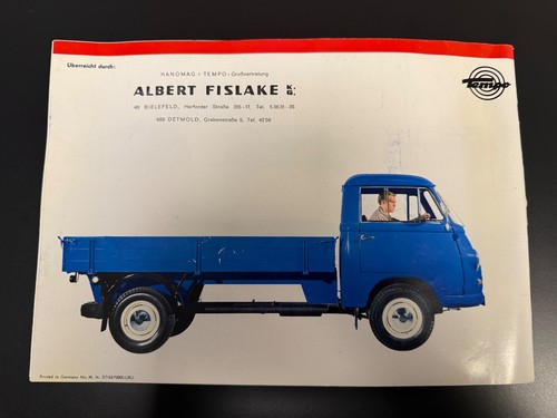 Alter Prospekt-Werbung-Tempo Matador 54 PS-Oldtimer-50/60 er Jahre - Bild 7 von 7