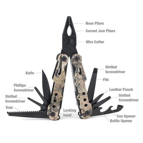 Multitool, 13-in-1 Folding Multi Tool Plier with Nylon Sheath, Stainless Stee... - Picture 2 of 8