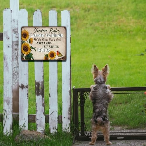 Vintage Metal Tin Sign 8x12 Inch Metal Poster 8x12 Inch(20x30CM) Garden Rules - Picture 4 of 6