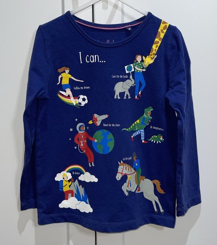 Mini Boden Mädchen L/S Baumwolle T-Shirt EUC - Größe 5/6 Jahre