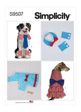 SIMPLICITY 9507 DOG DRESSES CUFFS COLLARS Sewing Pattern SEE FULL DESCRIPTION