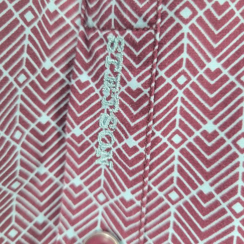 Stetson Shirt Mens Large Burgundy Blue Geometric Western Snap Front Long Sleeve - Picture 11 of 18