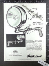 1950 Advertising For Guide Lamp Spot Light Used On Ford Mercury Chevy Police Etc