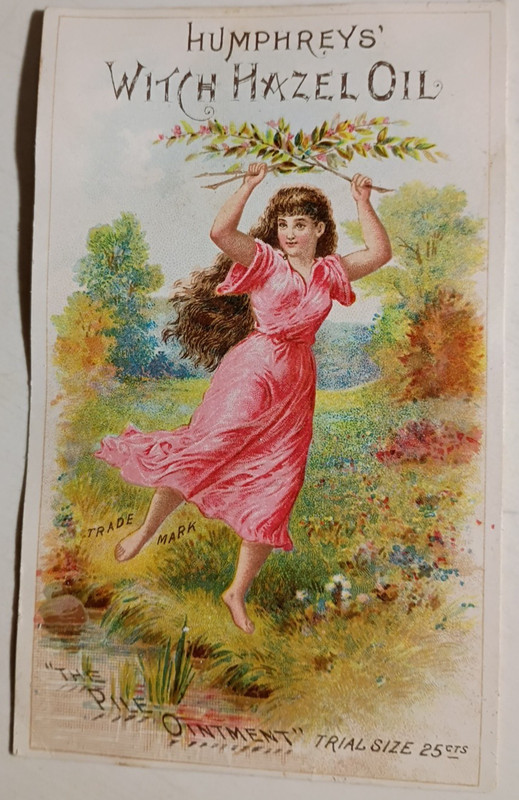 Humphrey’s Witch Hazel Oil Victorian Trade Card New York , Vintage, Good