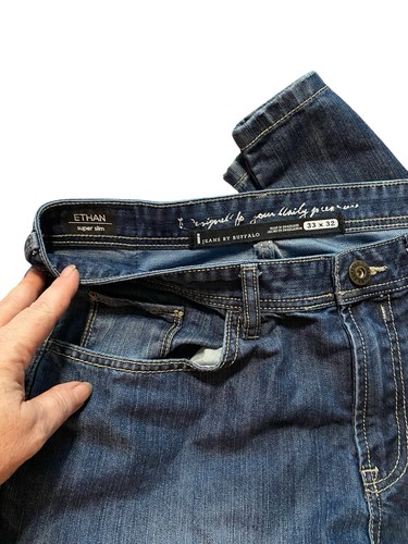 I Jeans by Buffalo Mens 33×32 Ethan Super Slim Straight Denim USED - Picture 10 of 10