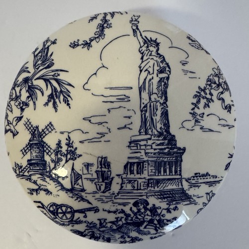 Tiffany & Co. "New York Toile" Blue & White Trinket Box Chinoiserie Jewelry Box - Picture 2 of 12