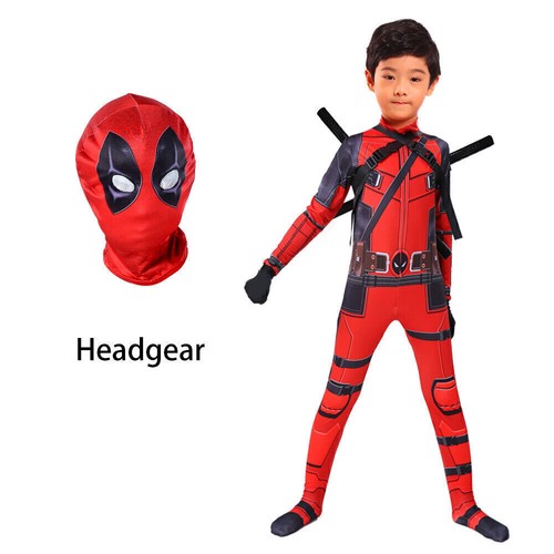 2025 Deadpool Costume Cosplay Kids Bodysuit Boys HALLOWEEN Fancy Dress Party # * - Picture 5 of 16