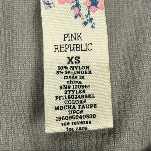 Leggings Rosa Rosa Sin Costuras XS Moca Taupe Tejido Acanalado Cintura Alta Elastizados Nuevos con Etiquetas - Imagen 6 de 7