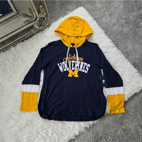 Michigan Wolverines G-III 4Her by Carl Banks. Long Sleeve Hoodie T-Shirt. Size L - Picture 1 of 8