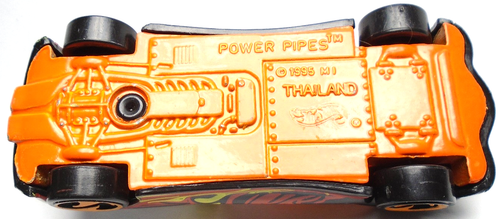 1998 HOT WHEELS VOLCANO BLOWOUT POWER PIPES BLACK DIECAST 3" RACE CAR W/ ORANGE - Bild 6 von 6