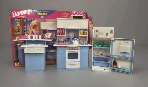 1998 Barbie So Real So Now Küche Herd/Backofen, Spüle, Kühlschrank & Zubehör mit Karton