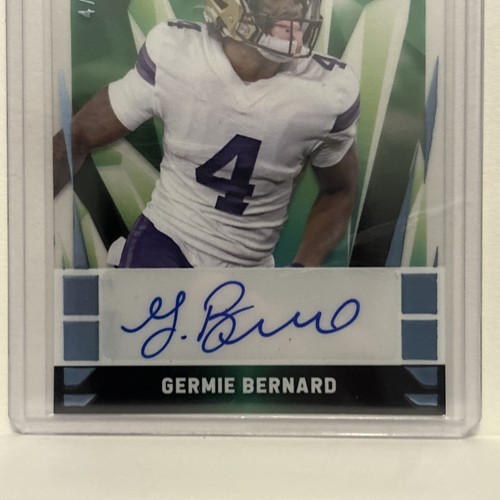 2023 Leaf Pro Set Pure Talent Germie Bernard Auto Holographic Green Autograph /6 - Picture 3 of 4