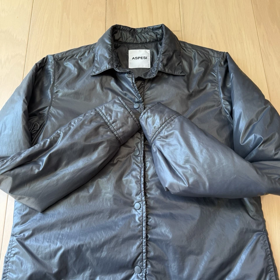 Aspesi рубашка куртка маленький темно серый черный изолированный верхняя одежда дизайнер - Изображение 4 из 4