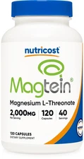 Nutricost Magnesium L-Threonate As Magtein® 2000mg, 120 Capsules, 40 Servings