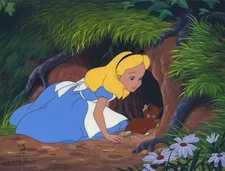 Limited Edition "Alice in Wonderland" Disney Employee Cel from Ink & Paint Dept