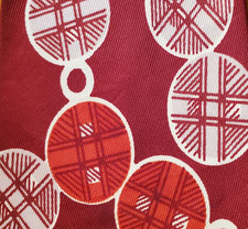 1940s 1950s  BOLD VINTAGE  MENS TIE  CIRCLES  RED WHITE GRAY  51"