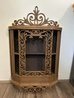 Homco Syroco Faux Rattan Bamboo Plastic Ornate Wall Cabinet 1979 Vintage 2 Tiers