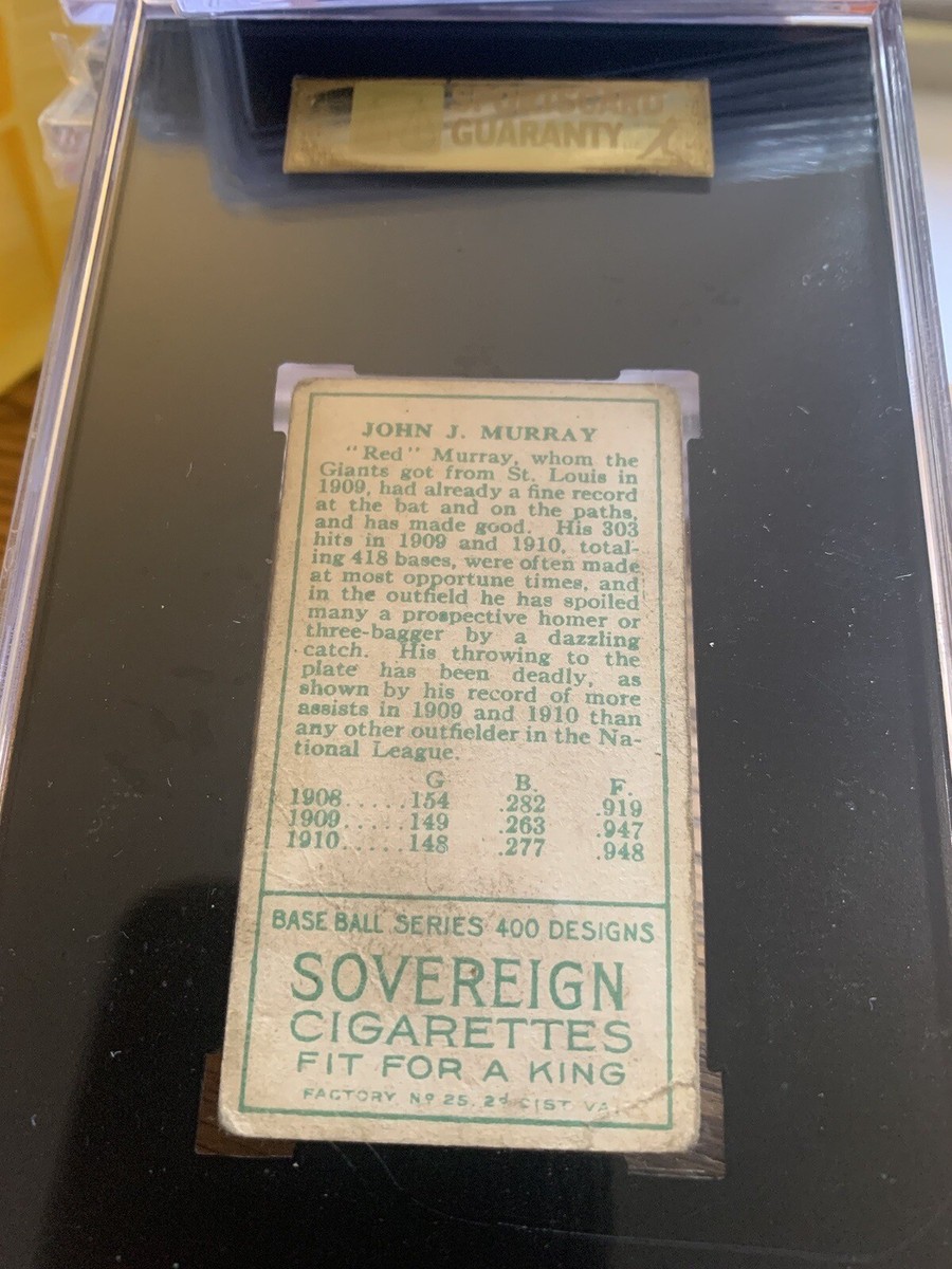 1911 T205 Gold Border Jack Red Murray SGC 3 VG Polar Bear