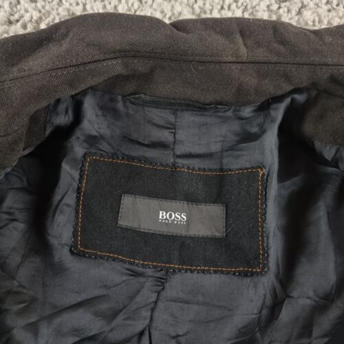 Hugo Boss Coat Mens Medium Eu 48 Huck Cashmere Wool Grey Long Jacket R15-8 - Picture 4 of 16