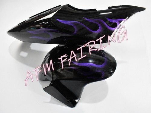 Purple Black Flame ABS Injection Fairing Panel Kit for CBR600 F4 1999-2000 - Picture 5 of 7