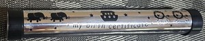 Keepsake "My Birth Certificate" Holder Tube; Animal & Ark Design; 8.75"x1.25"